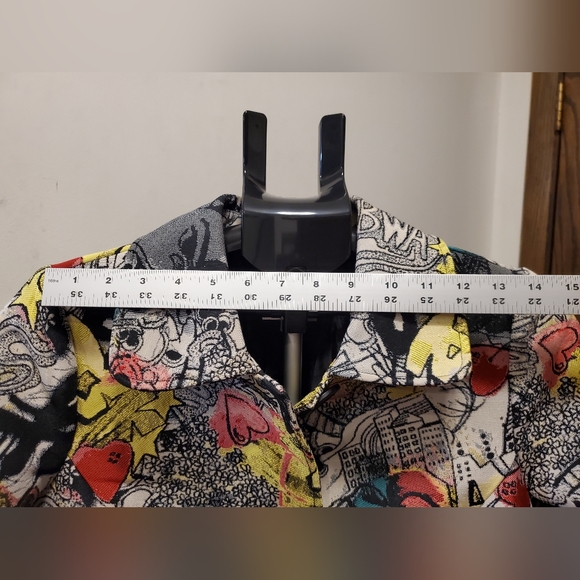 3 Sisters Vintage Multicolor Graphic Art Women's Blazer Large Buttons Sz M - Picture 13 of 13